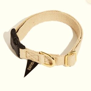 Hemp dog collar in size Medium. Found My Animal brand. Natural color.